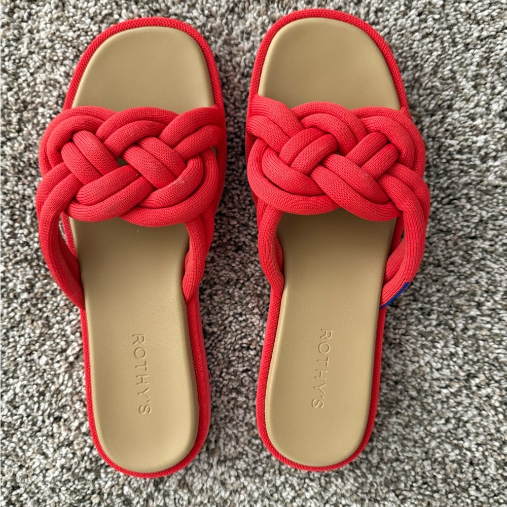 Rothy's Vibrant Red‎ Braided Sandals